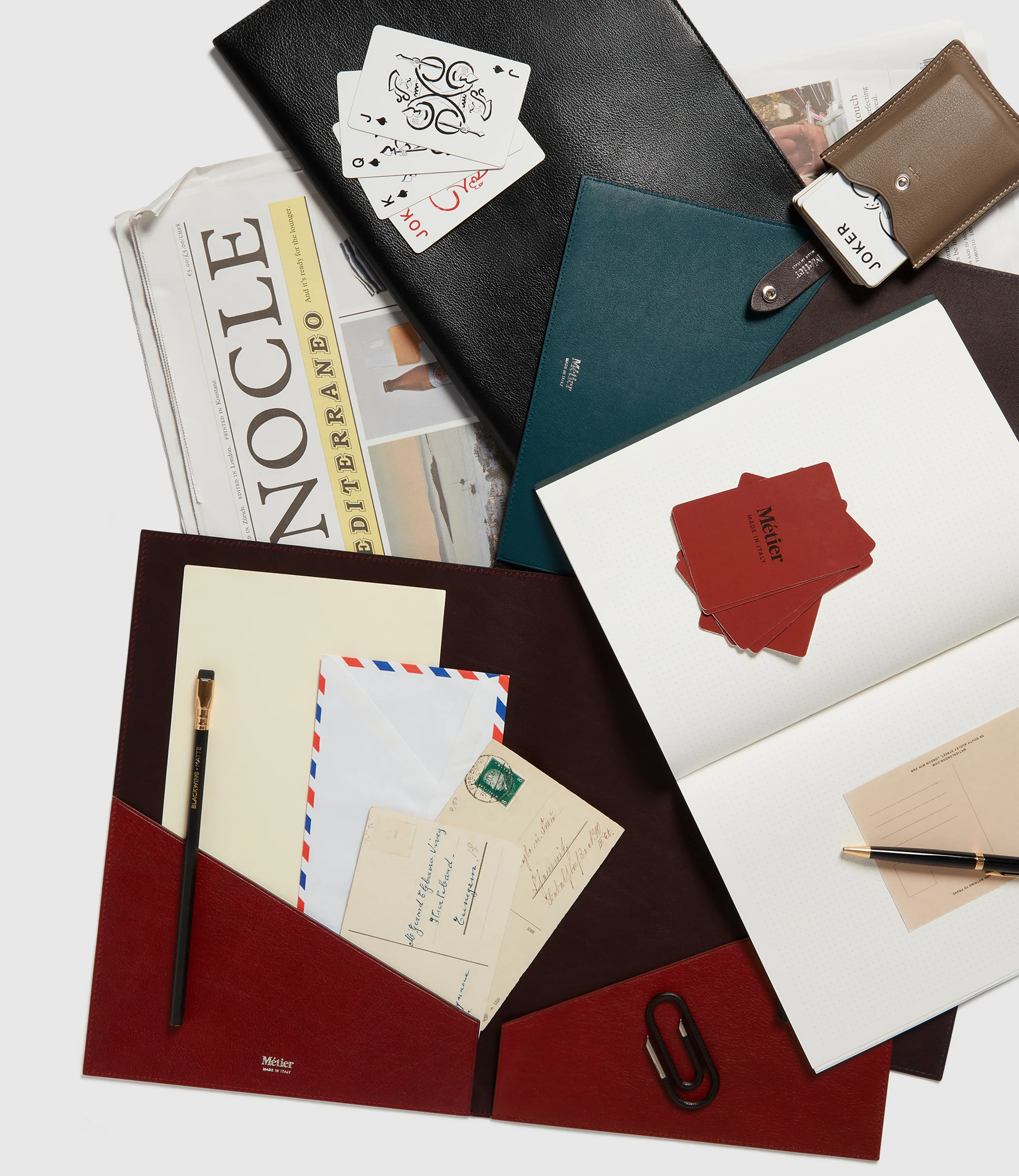 A4 Leather Folder Buffalo Dark Cherry - Image 4