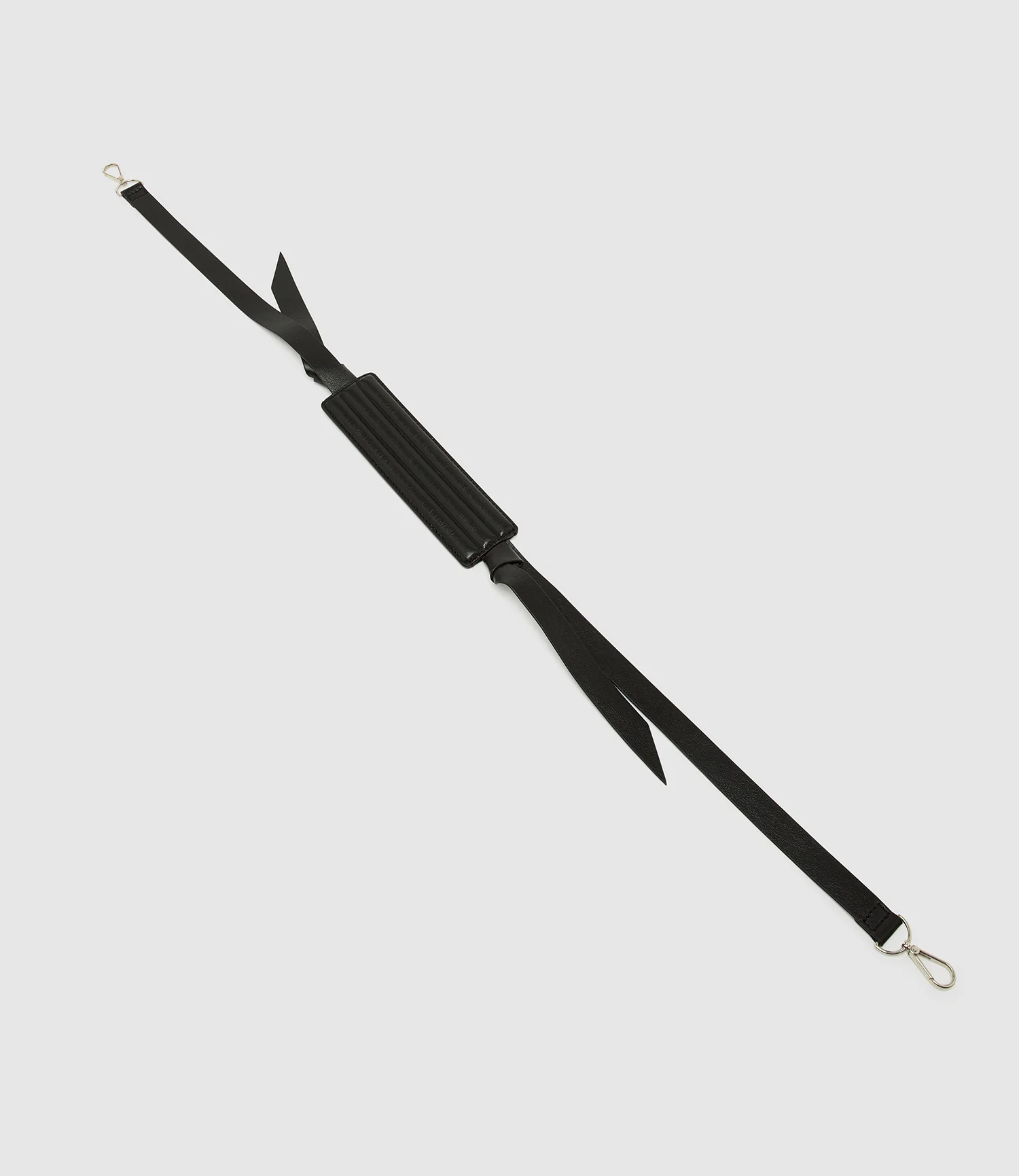 Adjustable Bombé Strap Supple Calfskin Black with Silver Hardware - Image 3