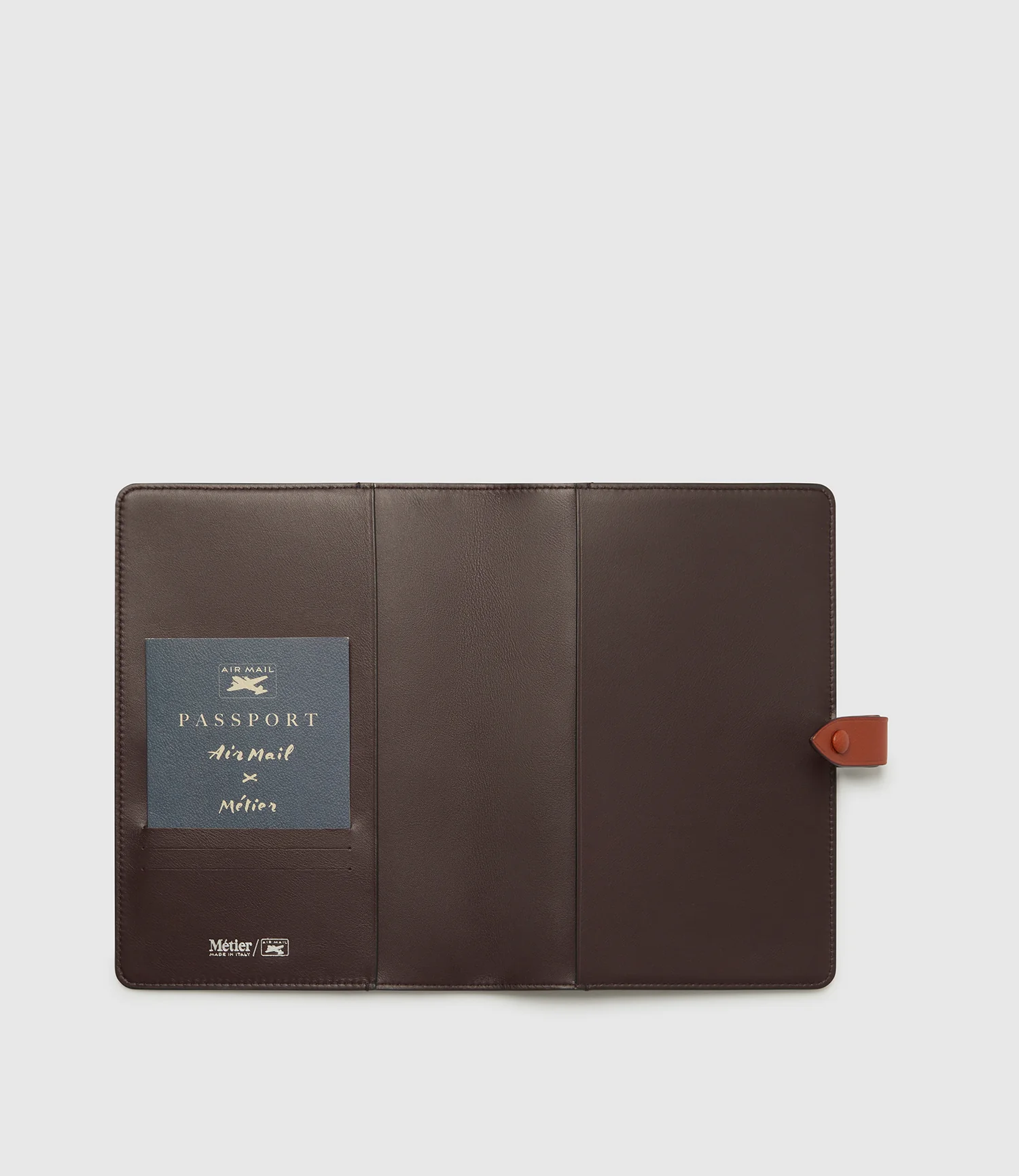 Air Mail x Métier A5 Notebook Cover Smooth Calfskin Navy with Buffalo Cognac - Image 2
