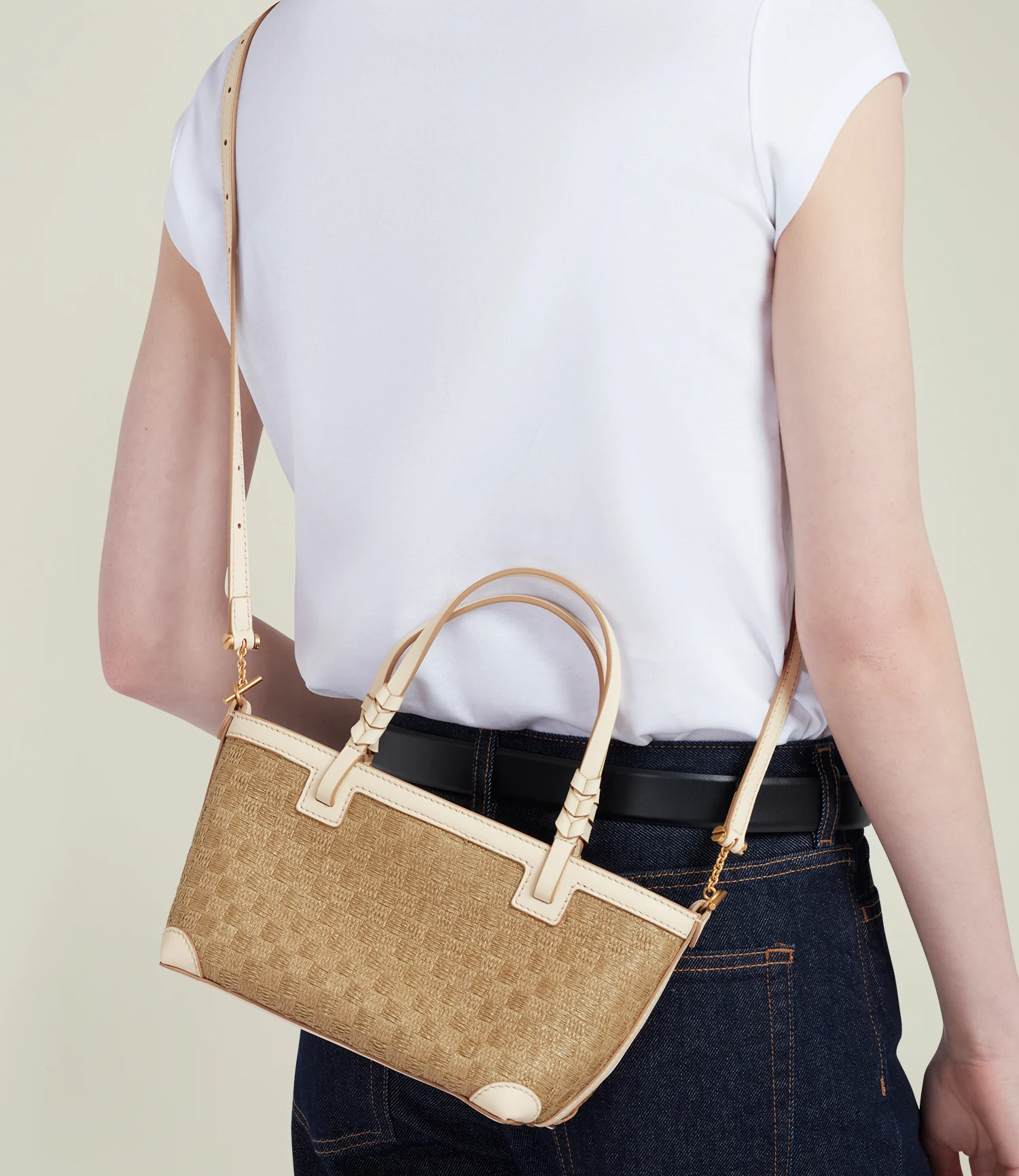 Cala 21 Woven Sahara With Smooth Calfskin White Sand - Image 6