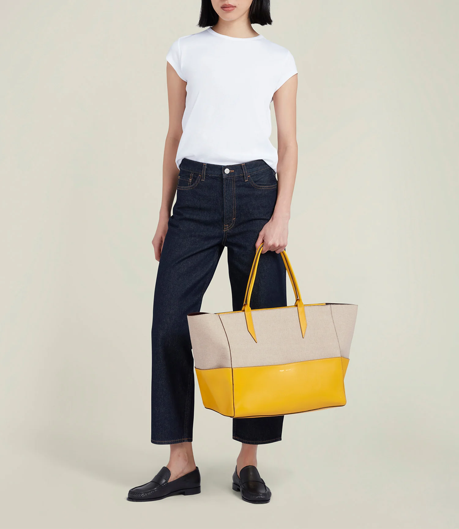 Incognito 42 Cabas Linen and Nappa Plongé Calfskin Izamal Yellow - Image 4