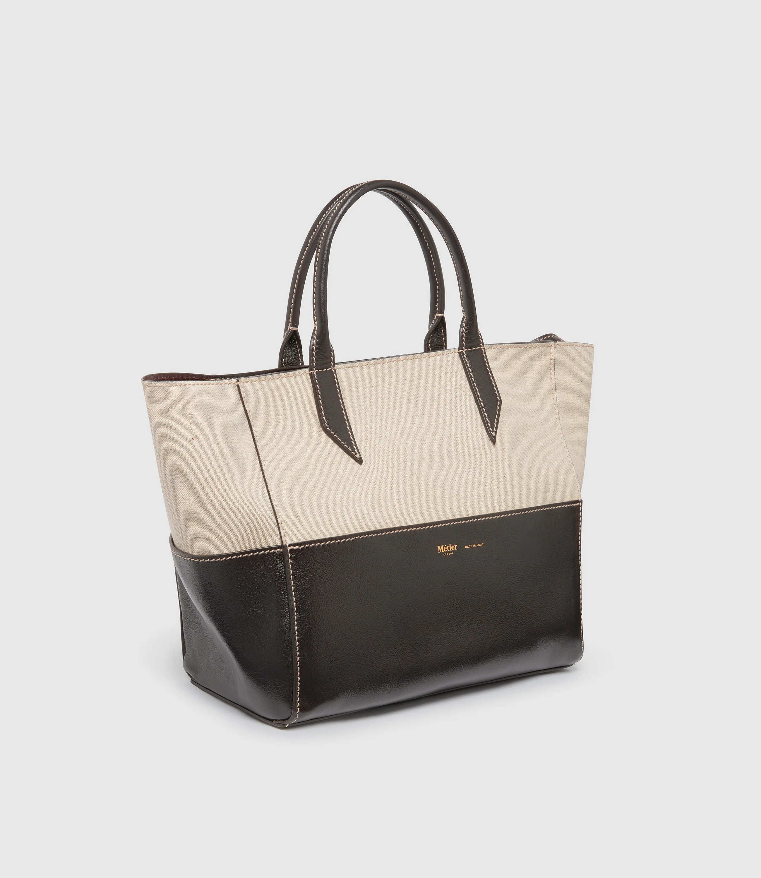 Incognito Crossbody Cabas Natural Linen with Cacao - Image 2