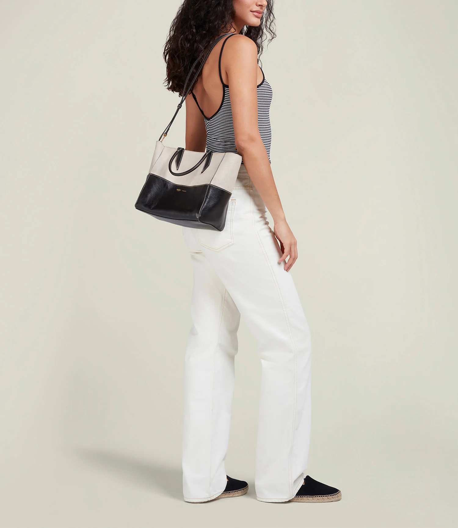 Incognito Crossbody Cabas Natural Linen with Cacao - Image 5