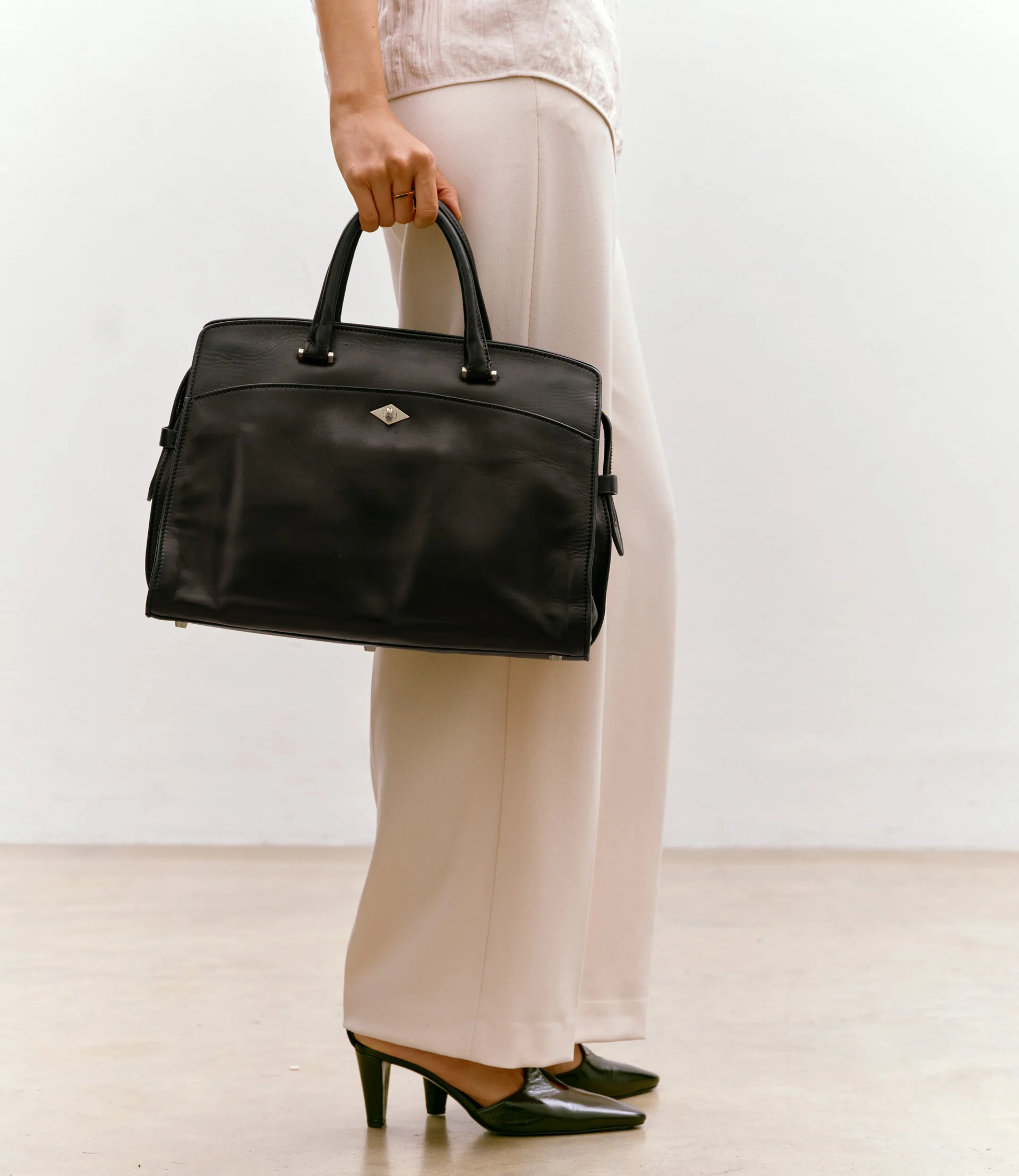 Private Eye Buttery Nappa Black with Silver Hardware - Image 5