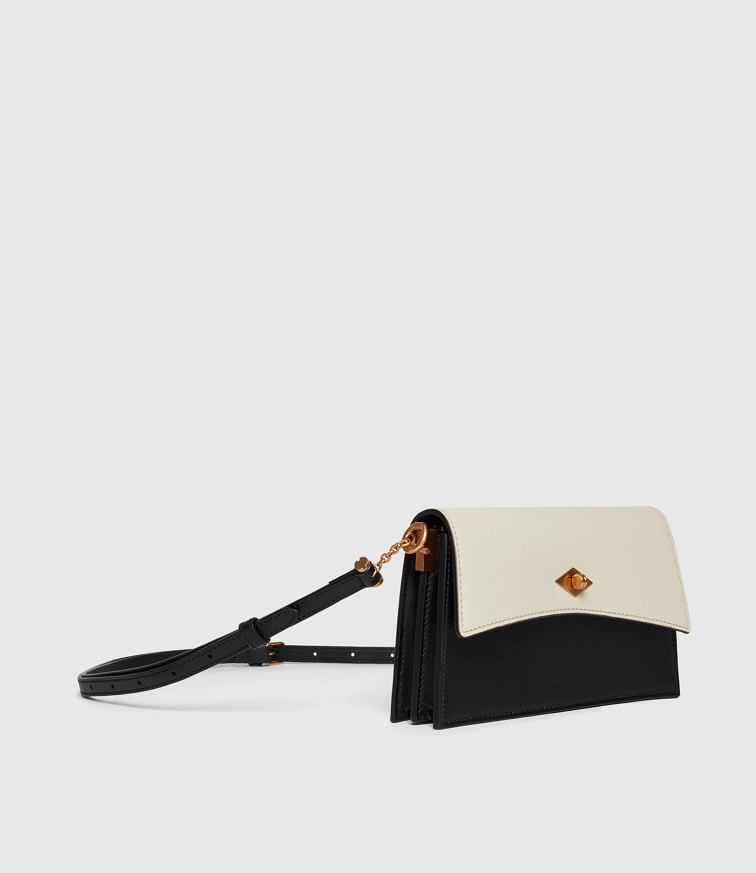 Roma Mini Clutch Smooth Calfskin Black and White Sand - Image 2