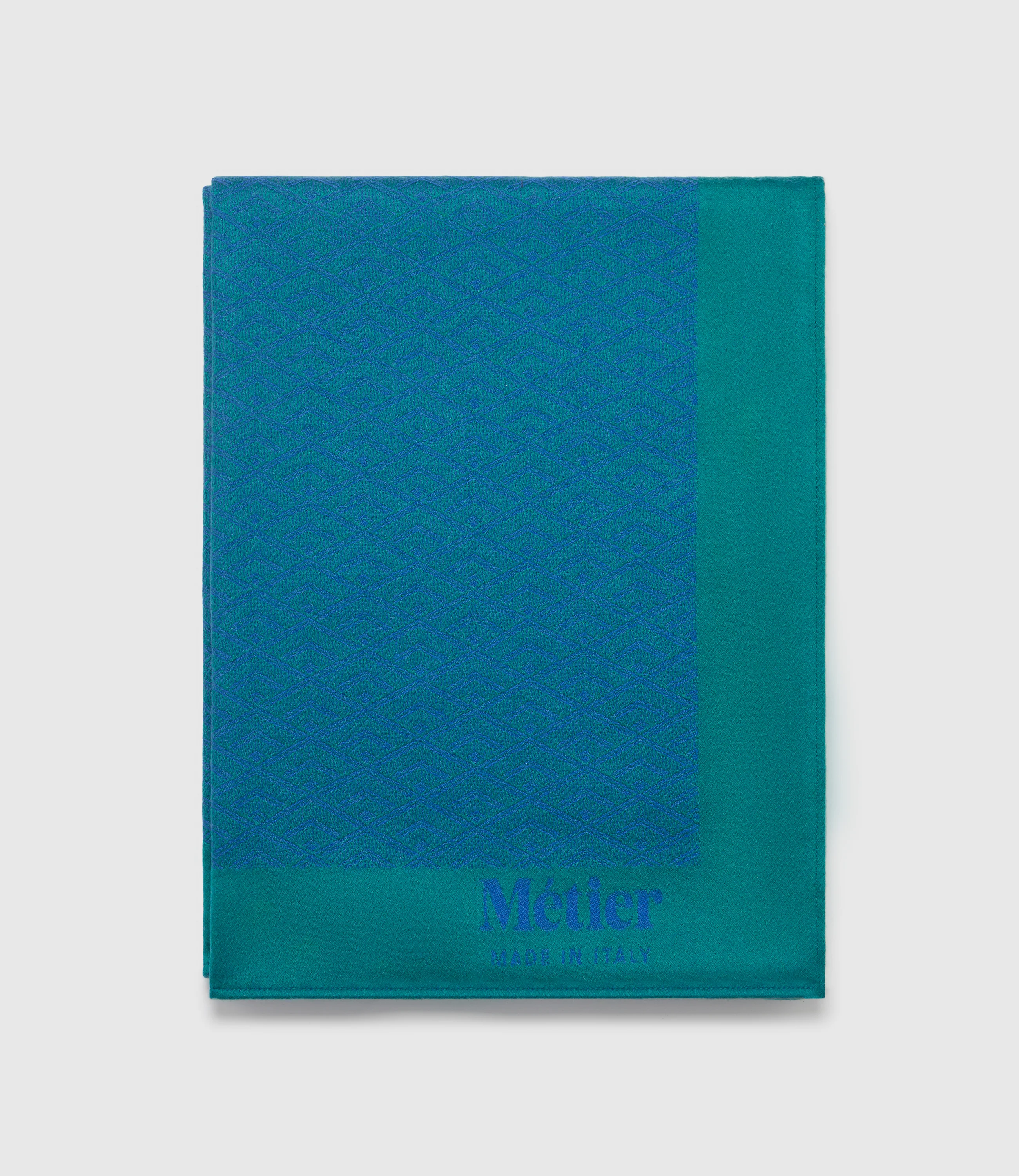 Small Cashmere Throw Yves Blue and Emerald