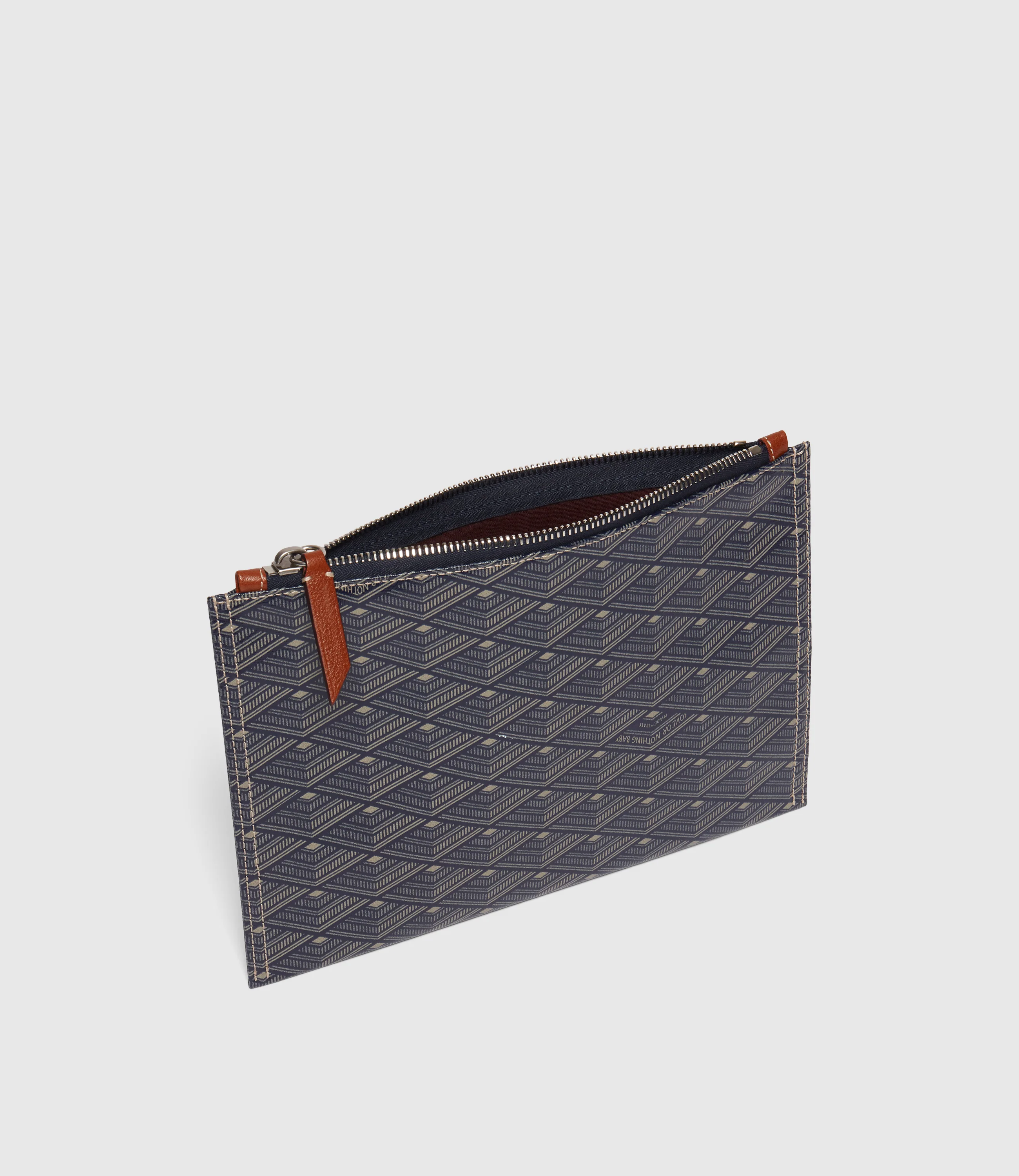 Small Flat Pouch Signature Canvas Navy - Image 2