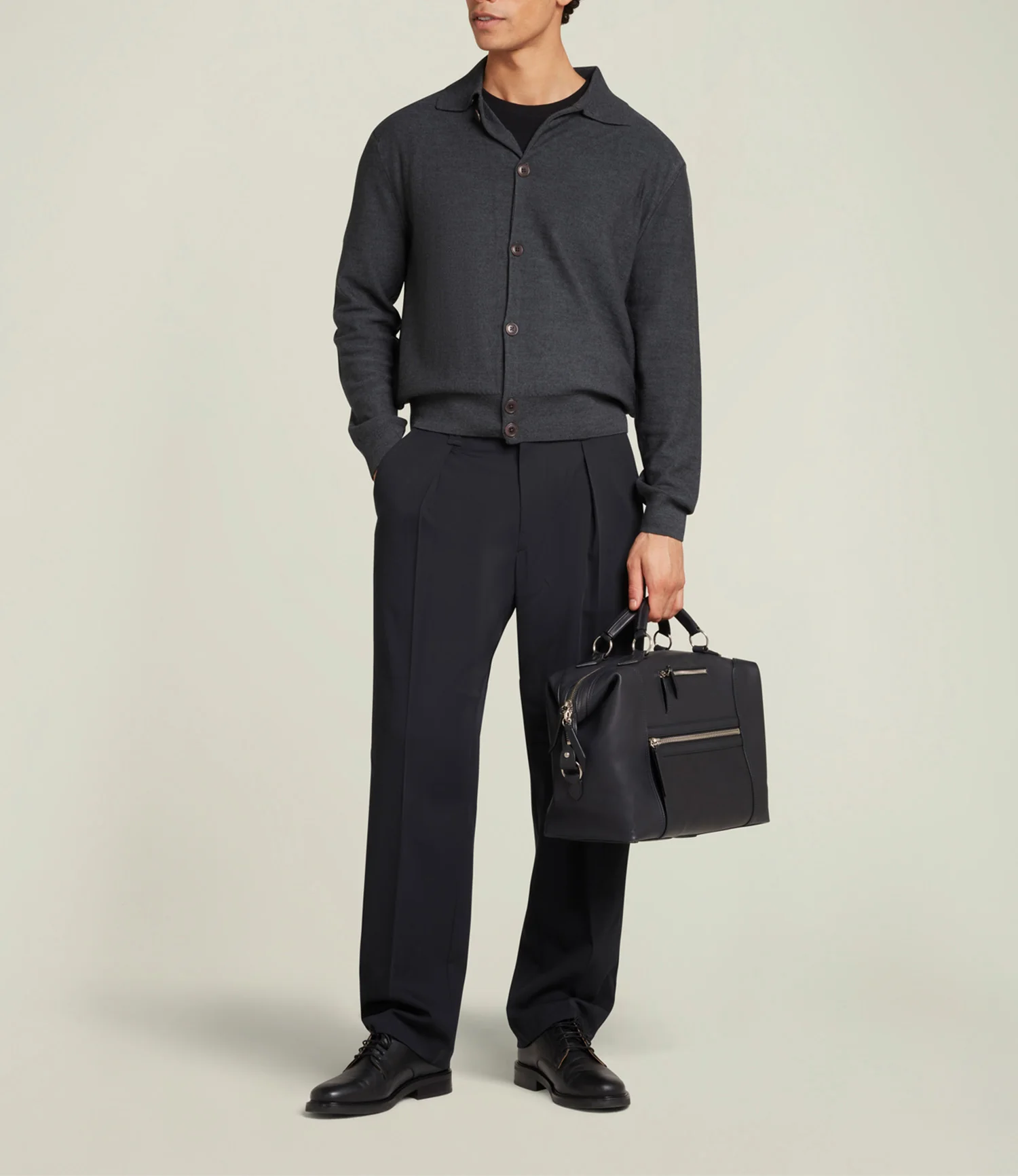 Vagabond Messenger Natural Calfskin Matte Black - Image 4