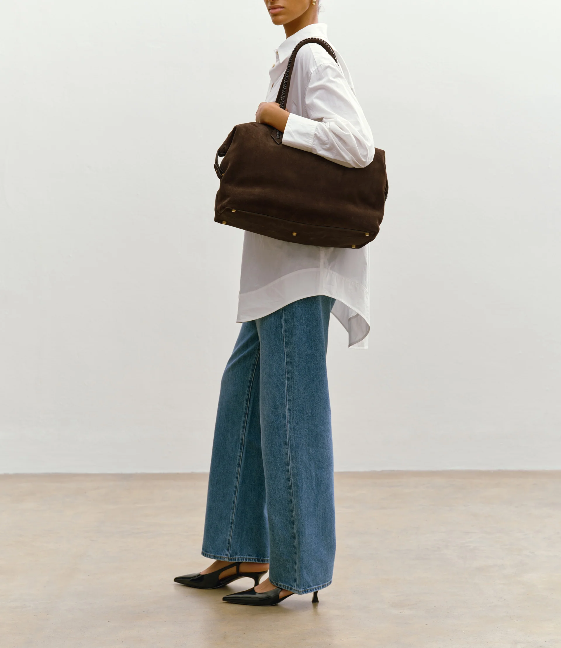 Vérité All Day Suede Chocolate and Smooth Calfskin Black - Image 2