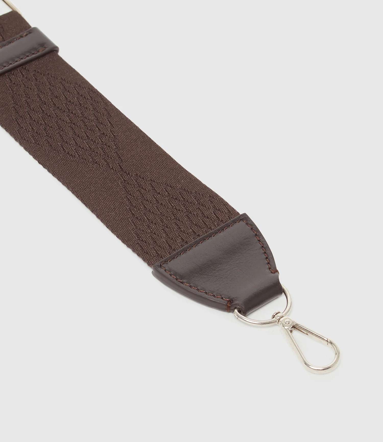 Webbing Strap Chocolate With Silver Hardware - Image 3