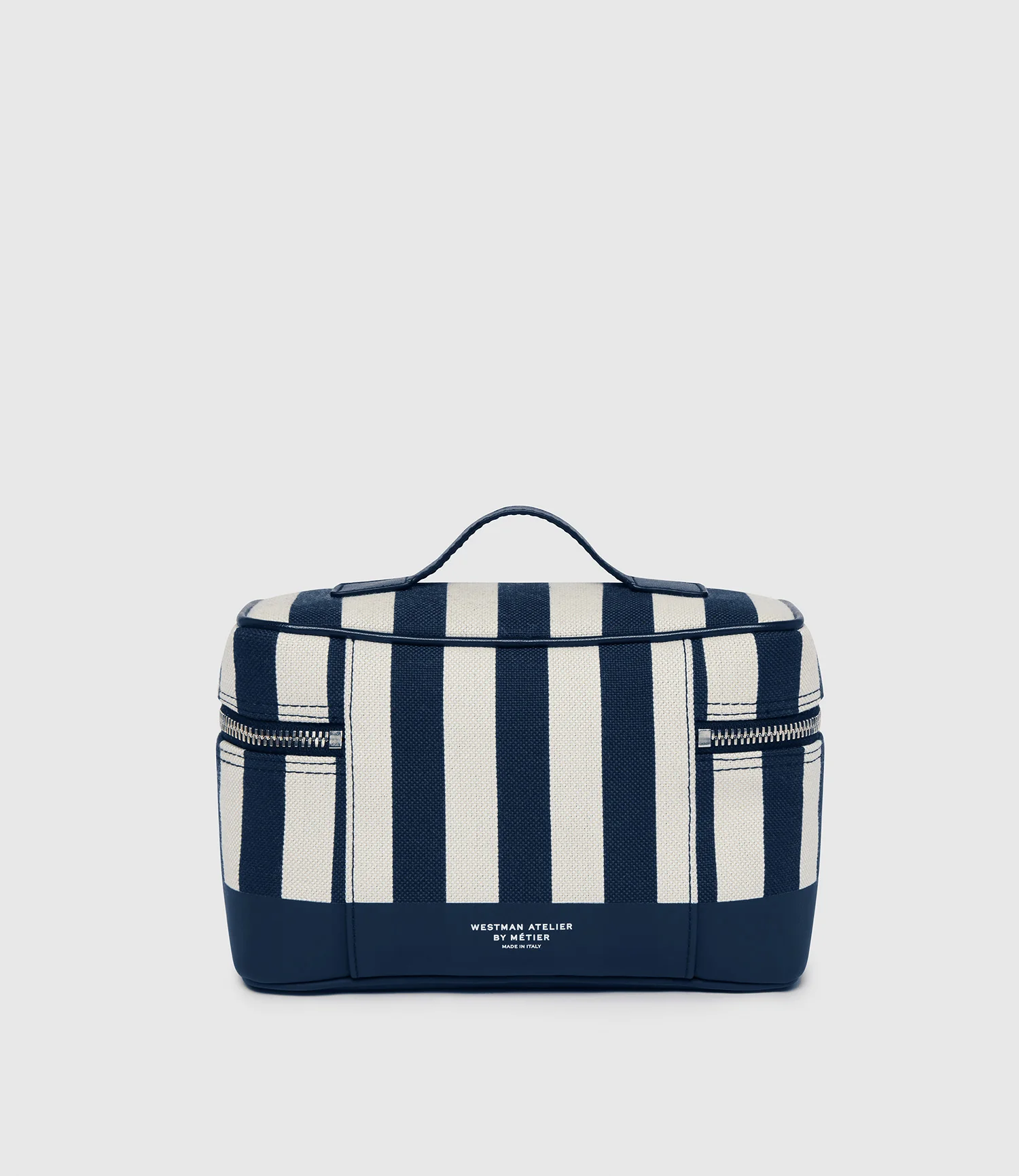 Westman Atelier By Métier Makeup Train Case Jacquard Navy Stripe - Image 2